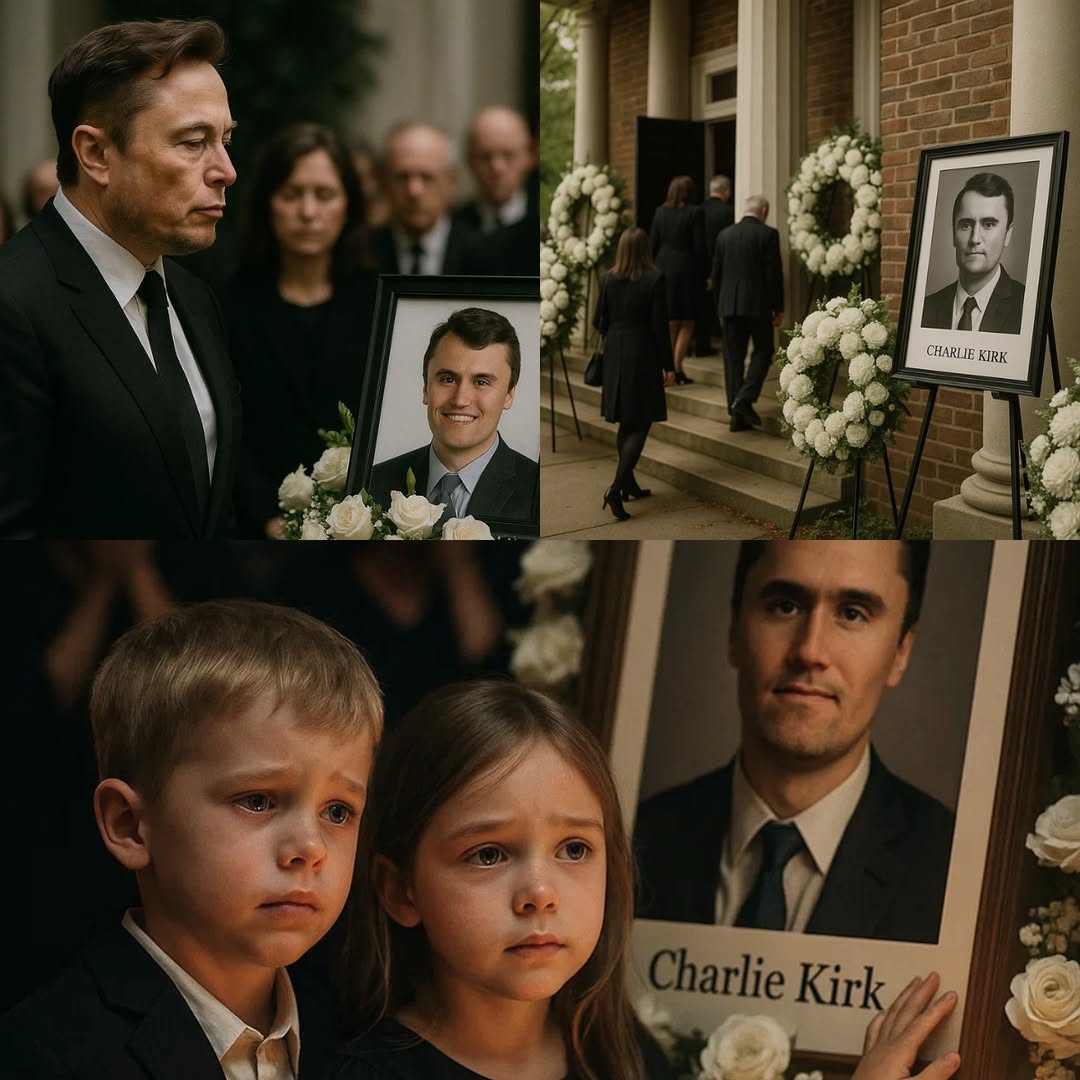 BREAKING NEWS: Elon Musk was left speechless as he watched Charlie Kirk’s two young children stand before their father’s portrait, innocently calling out “Daddy,” unaware of the painful truth hidden behind the glow of countless candles. The funeral hall shimmered with flickering light and was filled with quiet, stifled sobs. In their childlike innocence, the little ones rushed toward the portrait as if their father were still there with them. The tender moment brought tears to everyone in the room. Yet it was the scene that followed which truly silenced the entire gathering, broken only by uncontrollable weeping…